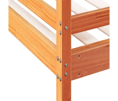 Divstāvu Gulta, 80X200/120X200 Cm, Vaska Brūna, Priedes Koks Vidaxl