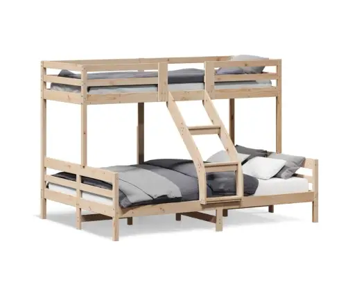 Divstāvu Gulta, 80X200/140X200 Cm, Priedes Masīvkoks Vidaxl