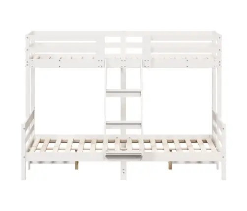 Divstāvu Gulta, 80X200/140X200 Cm, Balta, Priedes Masīvkoks Vidaxl