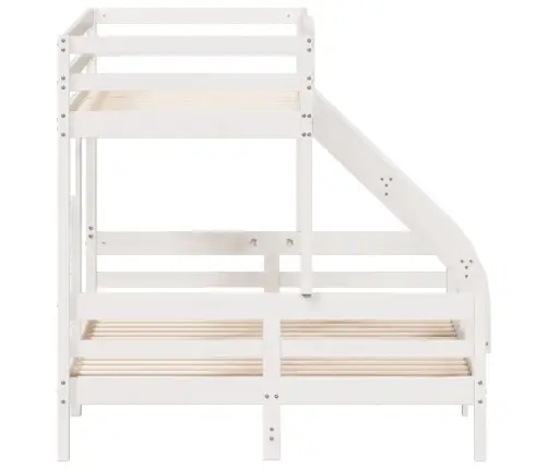 Divstāvu Gulta, 80X200/140X200 Cm, Balta, Priedes Masīvkoks Vidaxl