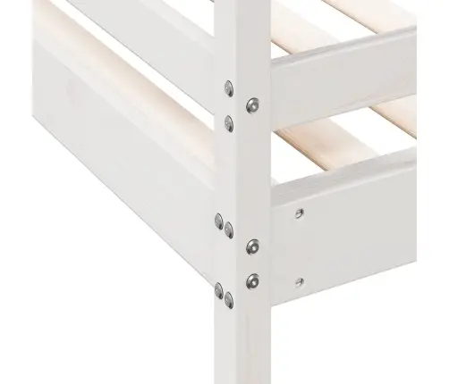 Divstāvu Gulta, 80X200/140X200 Cm, Balta, Priedes Masīvkoks Vidaxl