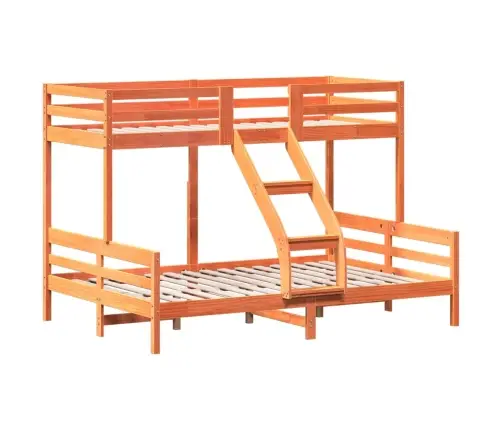 Dviaukštė Lova, 80X200/140X200cm Vaško Ruda, Pušies Masyvas