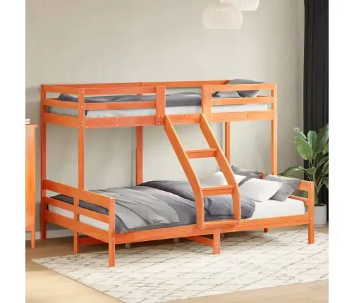 Dviaukštė Lova, 80X200/140X200cm Vaško Ruda, Pušies Masyvas