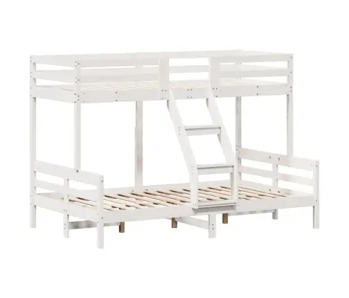 Divstāvu Gulta, 90X200/120X200 Cm, Balta, Priedes Masīvkoks Vidaxl