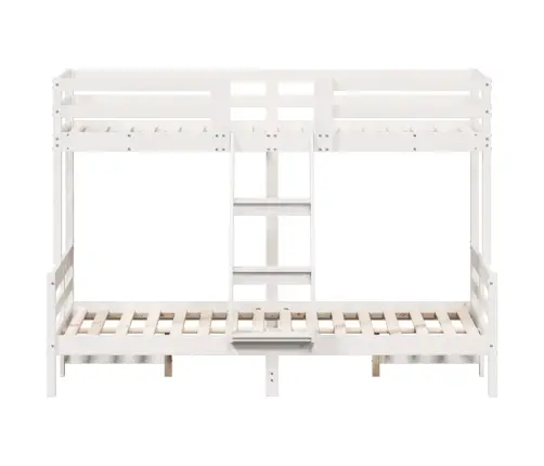 Divstāvu Gulta, 90X200/120X200 Cm, Balta, Priedes Masīvkoks Vidaxl