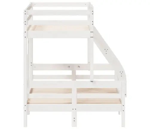 Divstāvu Gulta, 90X200/120X200 Cm, Balta, Priedes Masīvkoks Vidaxl