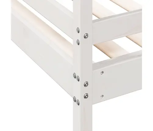 Divstāvu Gulta, 90X200/120X200 Cm, Balta, Priedes Masīvkoks Vidaxl