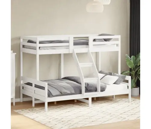 Divstāvu Gulta, 90X200/120X200 Cm, Balta, Priedes Masīvkoks Vidaxl