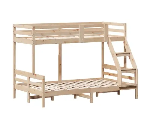 Divstāvu Gulta, 80X200/120X200 Cm, Priedes Masīvkoks Vidaxl