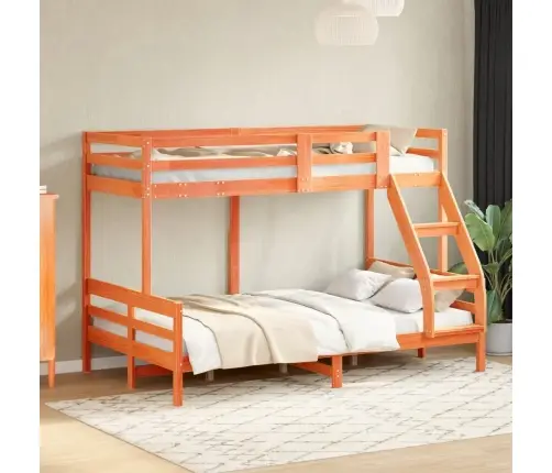 Dviaukštė Lova, 80X200/120X200cm Vaško Ruda, Pušies Masyvas