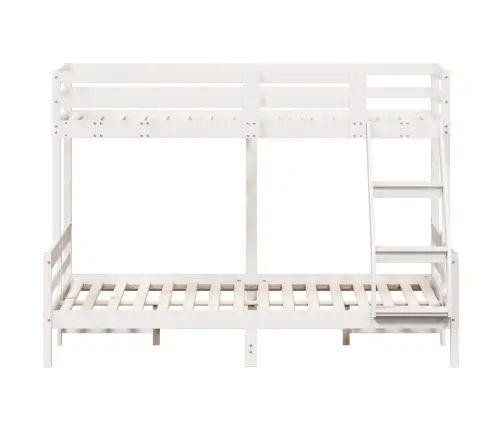 Divstāvu Gulta, 80X200/140X200 Cm, Balta, Priedes Masīvkoks Vidaxl