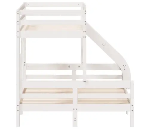 Divstāvu Gulta, 80X200/140X200 Cm, Balta, Priedes Masīvkoks Vidaxl