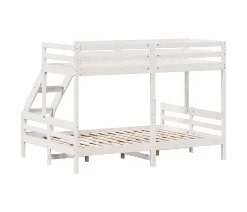 Divstāvu Gulta, 80X200/140X200 Cm, Balta, Priedes Masīvkoks Vidaxl