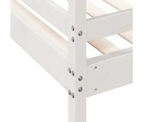 Divstāvu Gulta, 80X200/140X200 Cm, Balta, Priedes Masīvkoks Vidaxl