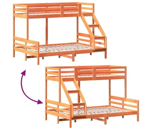 Narivoodi, 80X200/140X200 cm Vahapruun, Männipuit