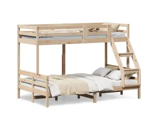 Divstāvu Gulta, 90X200/120X200 Cm, Priedes Masīvkoks Vidaxl