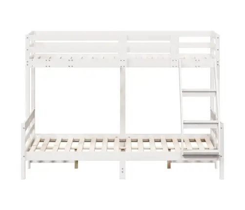 Divstāvu Gulta, 90X200/140X200 Cm, Balta, Priedes Masīvkoks Vidaxl