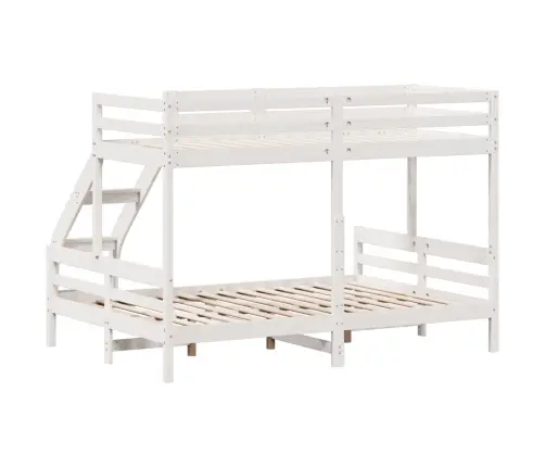 Divstāvu Gulta, 90X200/140X200 Cm, Balta, Priedes Masīvkoks Vidaxl