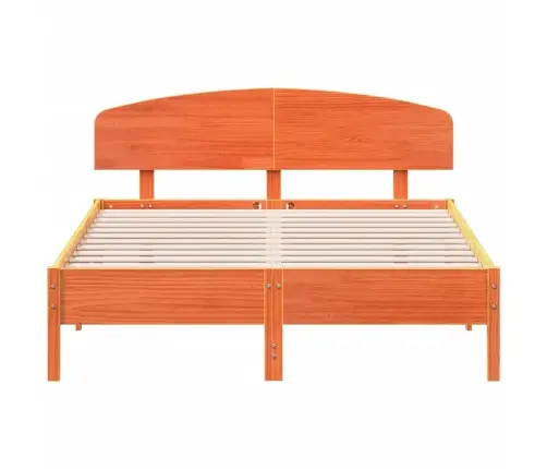 Gulta Bez Matrača, Vaska Brūnas, 160X200 Cm, Priedes Masīvkoks Vidaxl