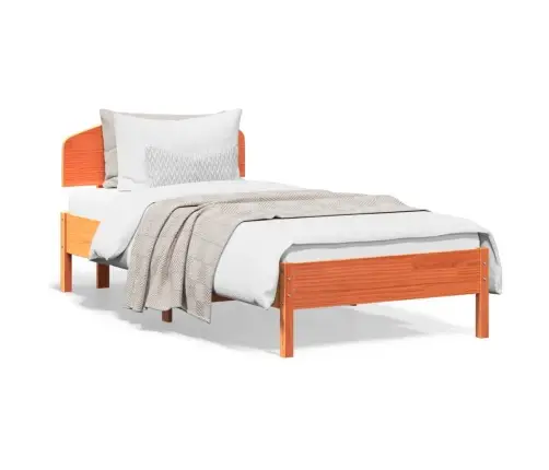 Gulta Bez Matrača, Vaska Brūna, 100X200 Cm, Priedes Masīvkoks Vidaxl