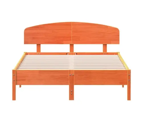 Gulta Bez Matrača, Vaska Brūnas, 140X190 Cm, Priedes Masīvkoks Vidaxl