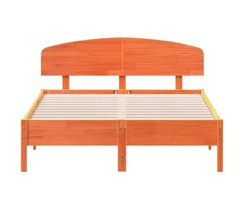 Gulta Bez Matrača, Vaska Brūnas, 135X190 Cm, Priedes Masīvkoks Vidaxl