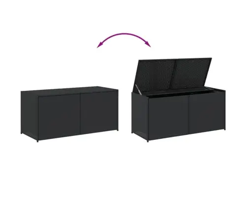 Dārza Uzglabāšanas Kaste, Melna, 283 Litri, Pe Rotangpalma Vidaxl