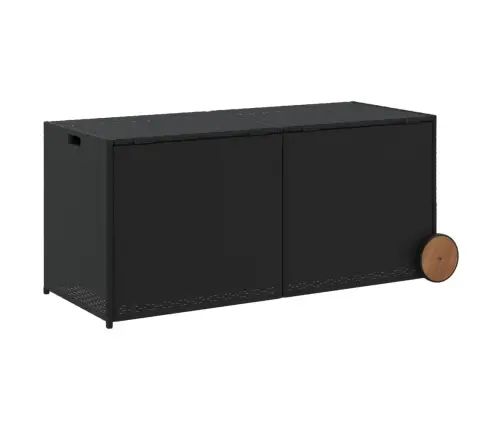 Dārza Kaste Ar Riteņiem, Melna, 283 Litri, Pe Rotangpalma Vidaxl