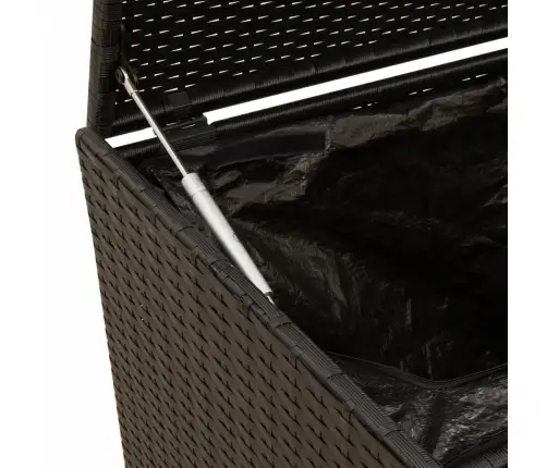 Dārza Kaste Ar Riteņiem, Melna, 283 Litri, Pe Rotangpalma Vidaxl
