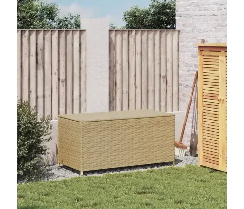 Dārza Uzglabāšanas Kaste, Bēša, 190 Litri, Pe Rotangpalma Vidaxl