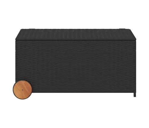 Dārza Kaste Ar Riteņiem, Melna, 190 Litri, Pe Rotangpalma Vidaxl