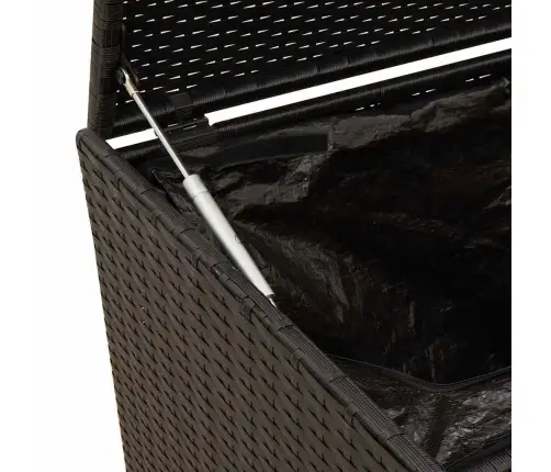 Dārza Kaste Ar Riteņiem, Melna, 190 Litri, Pe Rotangpalma Vidaxl