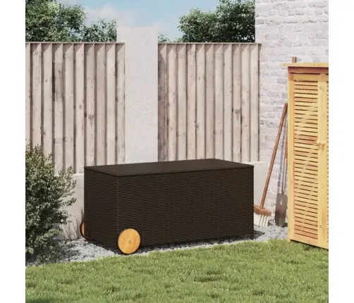 Sodo Daiktadėžė Su Ratukais, Rudos Spalvos, 190L, Poliratanas Sodo Daiktadėžė Su Ratukais, Rudos Spalvos, 190L, Poliratanas