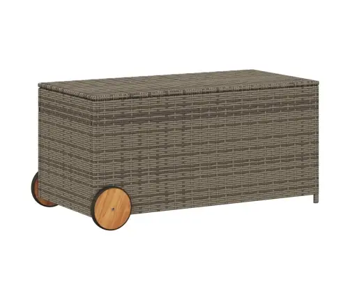 Dārza Kaste Ar Riteņiem, Pelēka, 190 Litri, Pe Rotangpalma Vidaxl