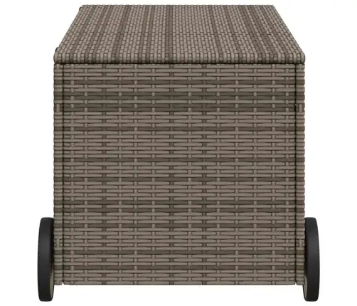 Dārza Kaste Ar Riteņiem, Pelēka, 190 Litri, Pe Rotangpalma Vidaxl