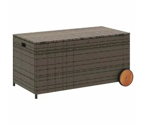 Dārza Kaste Ar Riteņiem, Pelēka, 190 Litri, Pe Rotangpalma Vidaxl