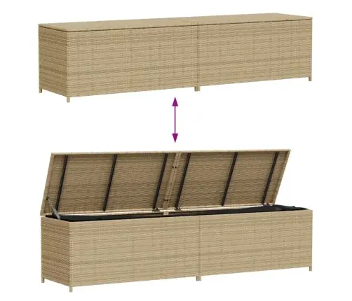 Dārza Uzglabāšanas Kaste, Bēša, 469 Litri, Pe Rotangpalma Vidaxl