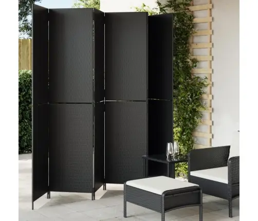 Kambario Pertvara, 6 Segmentai, Juodos Spalvos, Poliratanas