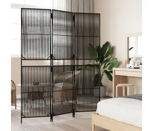 Istabas Sadalītājs, 3 Paneļi, Melna Polirotangpalma Vidaxl