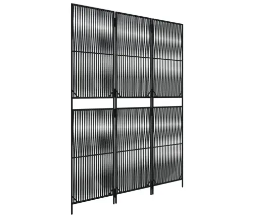Istabas Sadalītājs, 3 Paneļi, Melna Polirotangpalma Vidaxl