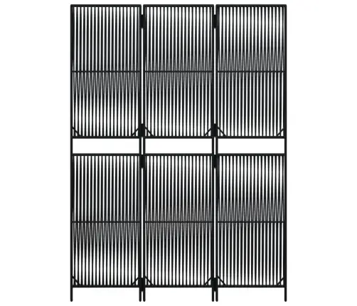 Istabas Sadalītājs, 3 Paneļi, Melna Polirotangpalma Vidaxl