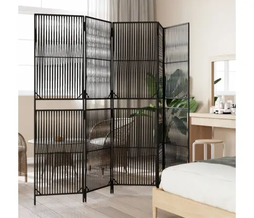 Istabas Sadalītājs, 5 Paneļi, Melna Polirotangpalma Vidaxl