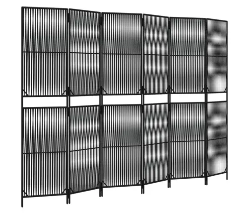 Istabas Sadalītājs, 6 Paneļi, Melna Polirotangpalma Vidaxl