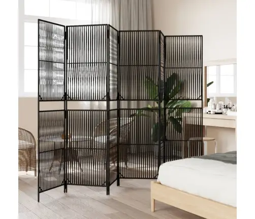 Istabas Sadalītājs, 6 Paneļi, Melna Polirotangpalma Vidaxl