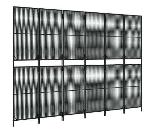 Istabas Sadalītājs, 6 Paneļi, Melna Polirotangpalma Vidaxl