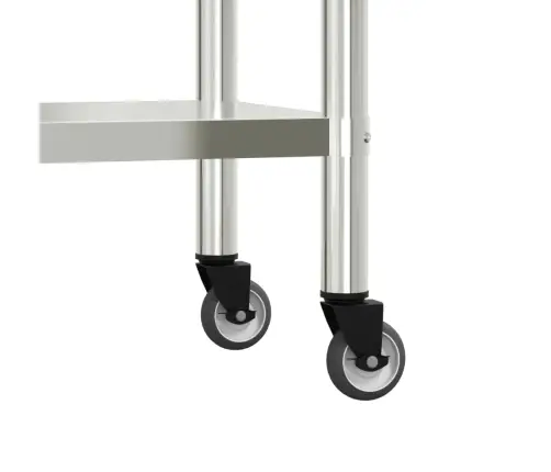 Köögi Töölaud Riiuliga, 110 X 55 X 120 cm Roostevaba Teras