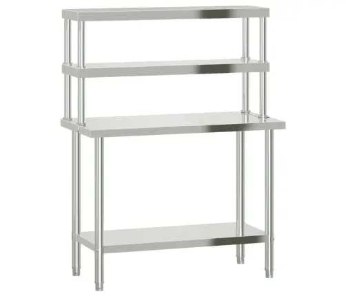 Köögi Töölaud Riiuliga, 110 X 55 X 150 cm Roostevaba Teras