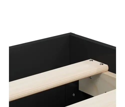 Gultas Rāmis Ar Atvilktnēm, Melns, 200X200Cm, Inženierijas Koks Vidaxl