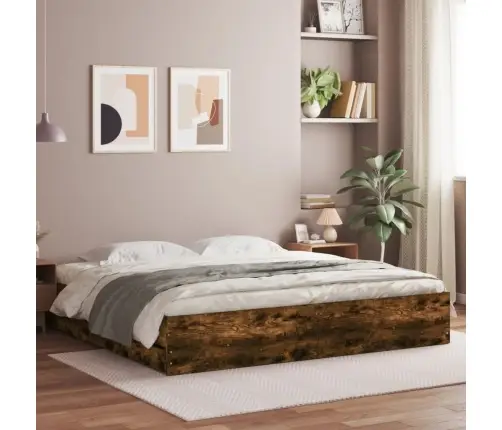Gultas Rāmis Ar Atvilktnēm, Ozola, 200X200Cm, Inženierijas Koks Vidaxl