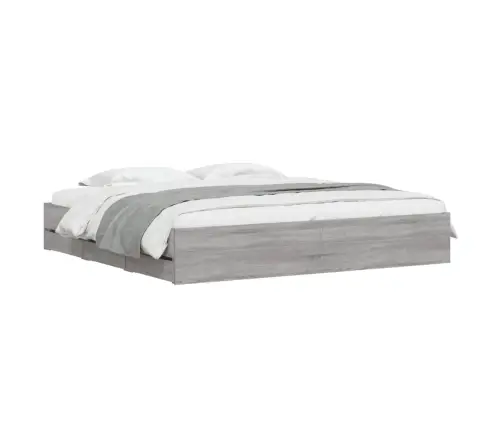 Voodiraam Sahtlitega, Hall Sonoma Tamm, 200 X 200 cm Tehispuit